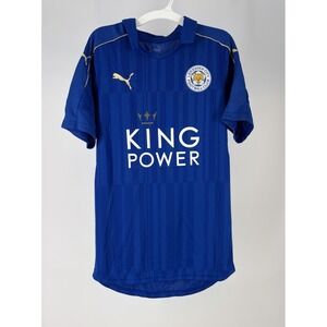 Leicester City FC Puma Soccer Jersey Blue Gold King Power Men's Size S